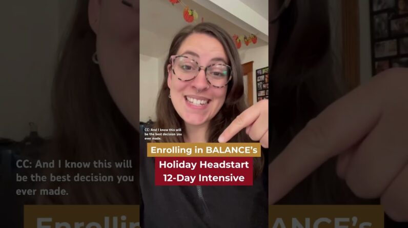 The Best Decision for Your Recovery?  BALANCE’s Holiday Headstart 12-Day Intensive #recoverywarrior